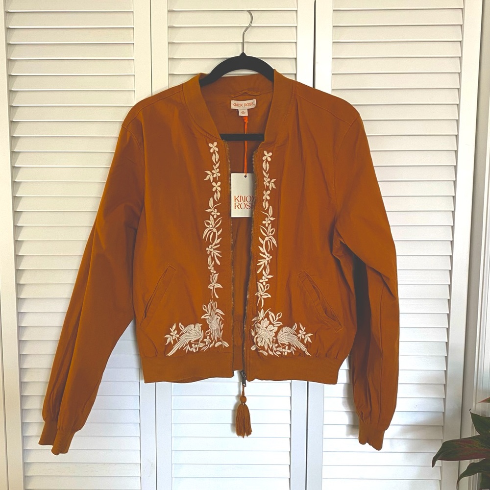 Knox Rose Embroidered Bomber Jacket